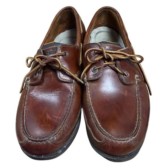 Timberland Rich Brown Leather‎ Boat Shoes Men\'s size 10.5